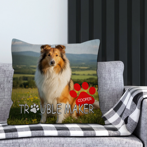 Trouble Maker Pillow - Custom Dog-Themed Gift - 89Prints