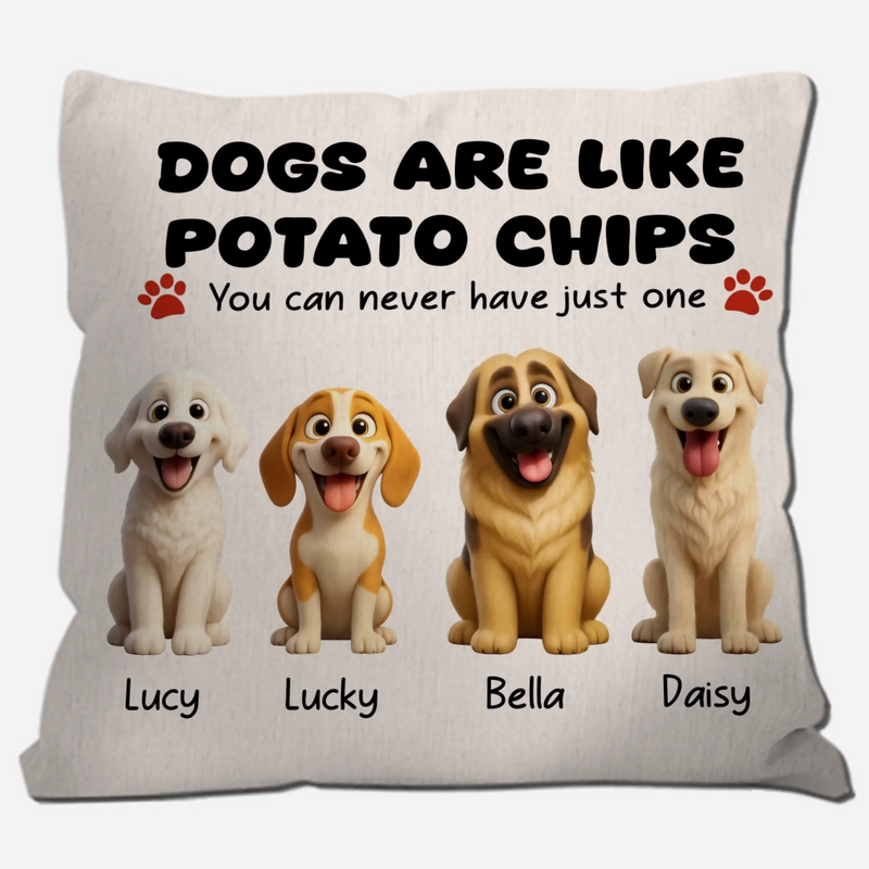 You Can Never Have Just One Quote – Custom Multiple Dog Art & Names Pillow - 89Prints