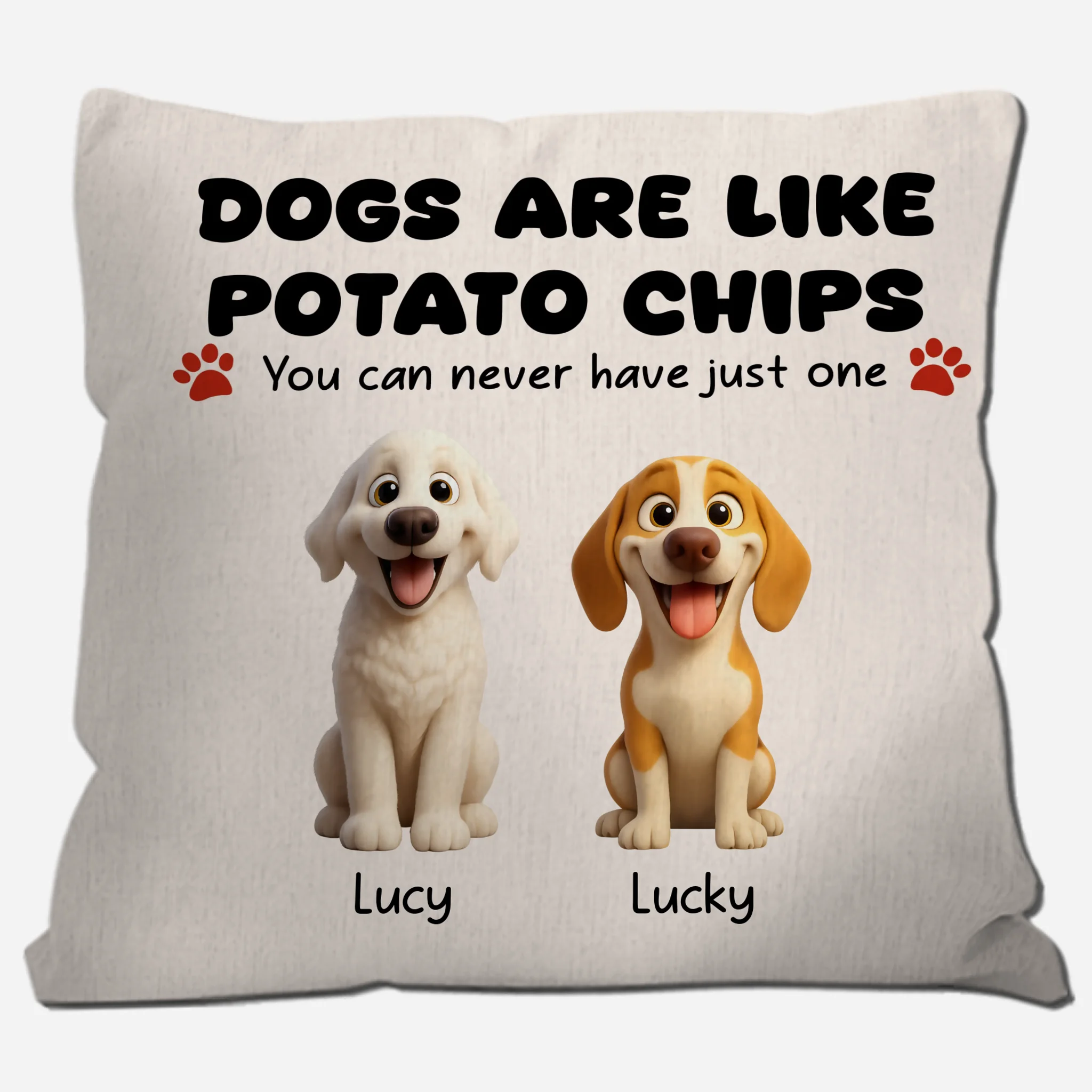 You Can Never Have Just One Quote – Custom Multiple Dog Art & Names Pillow - 89Prints