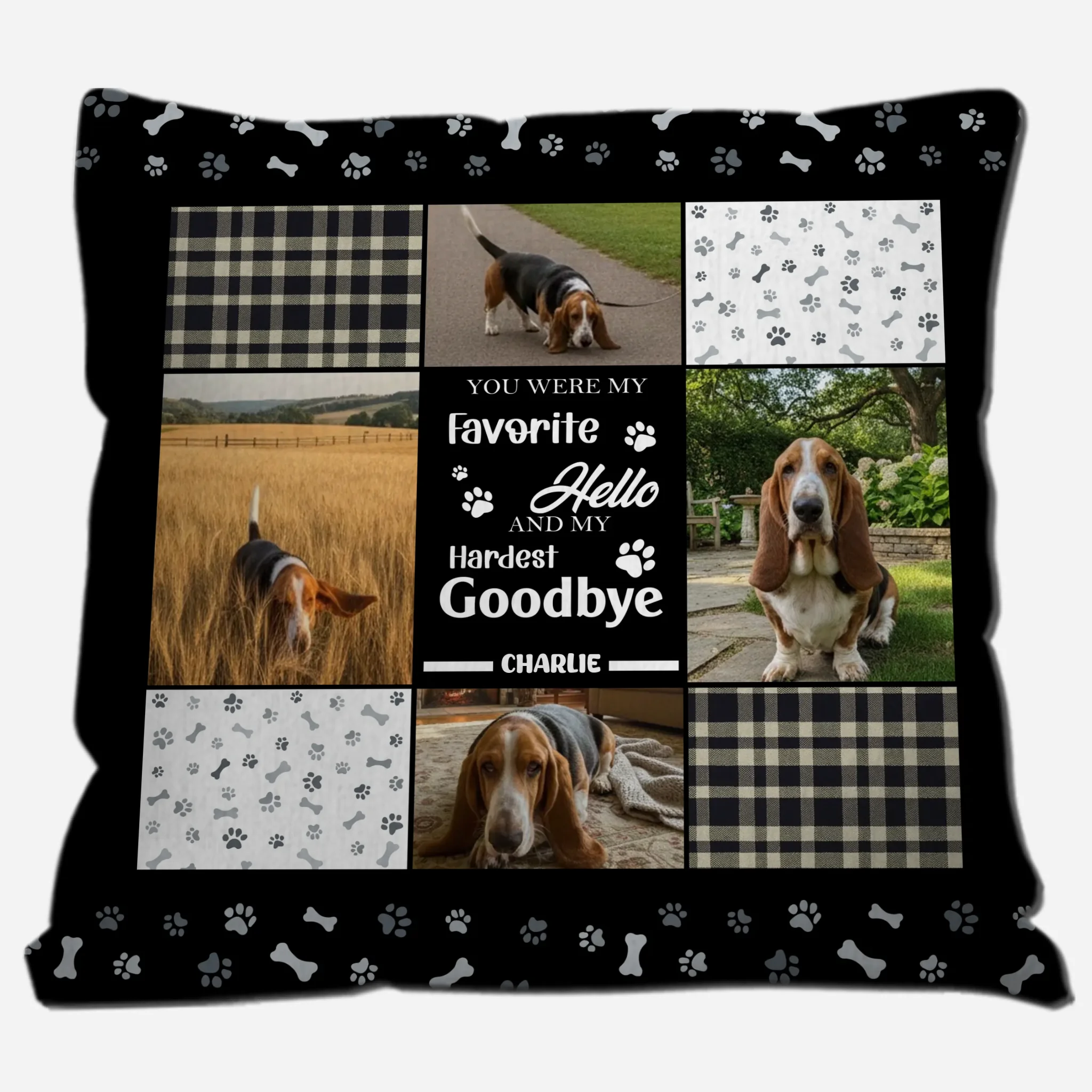You Were My Favourite Hello And My Hardest Goodbye Pillow - Touching Dog-Themed Gift - 89Prints