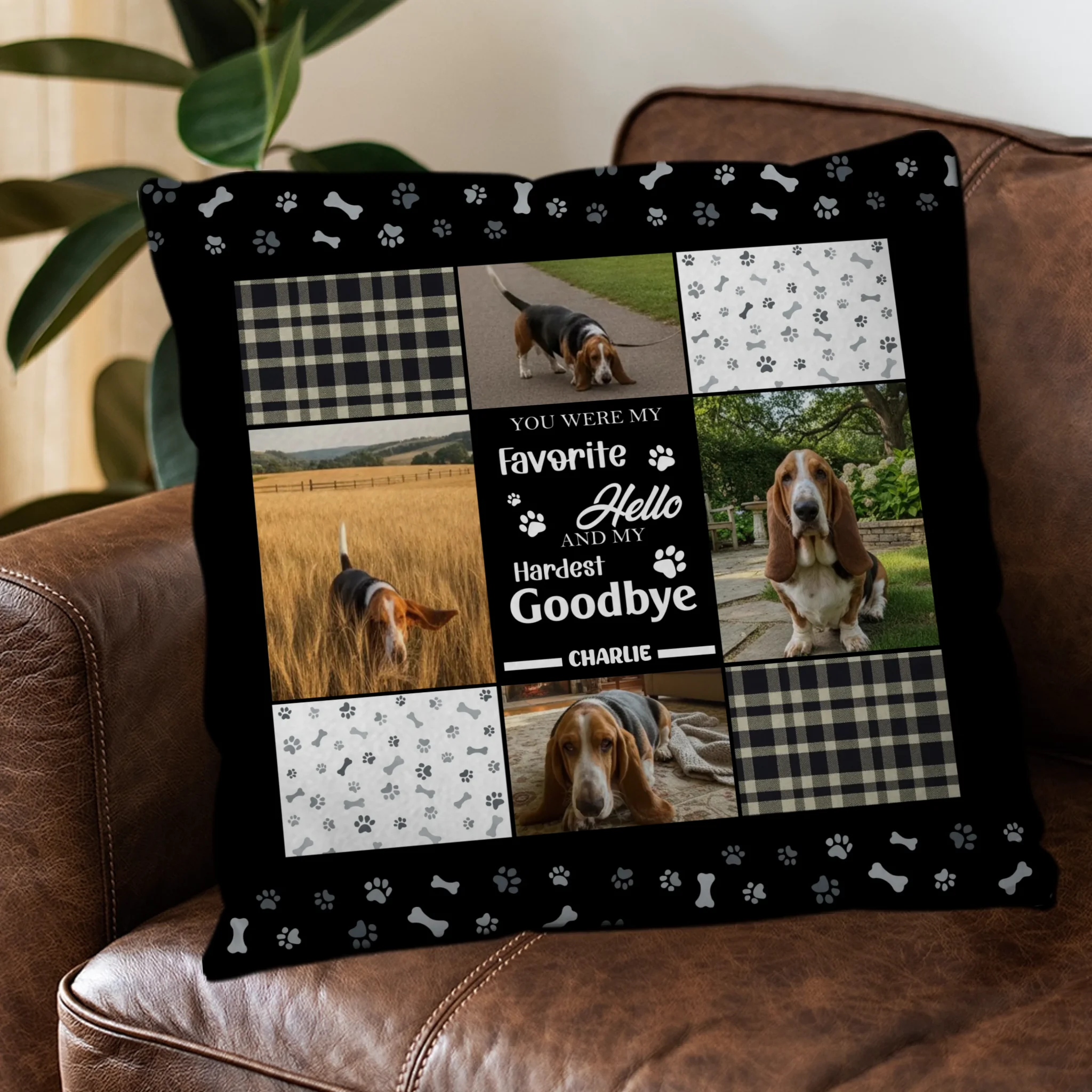 You Were My Favourite Hello And My Hardest Goodbye Pillow - Touching Dog-Themed Gift - 89Prints