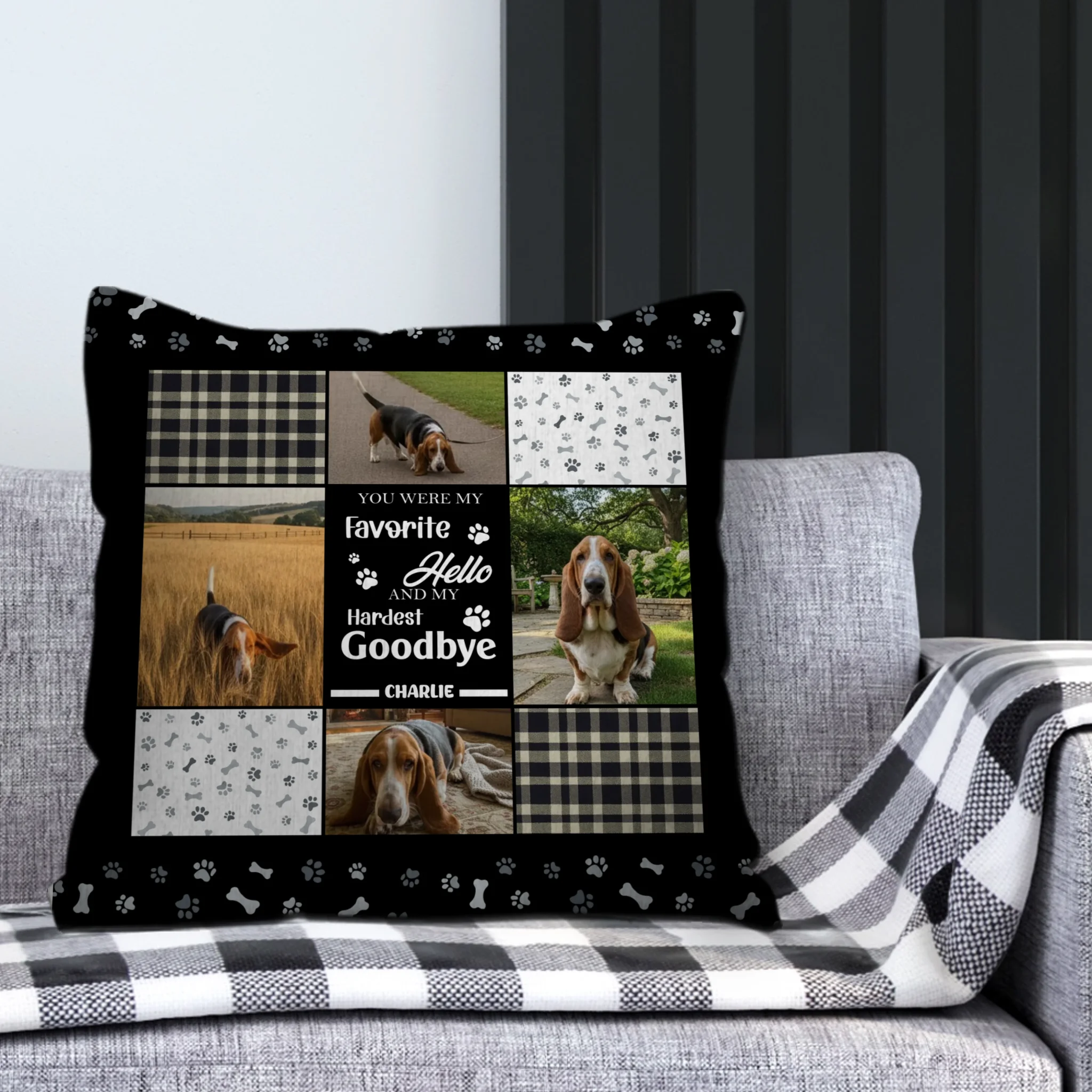 You Were My Favourite Hello And My Hardest Goodbye Pillow - Touching Dog-Themed Gift - 89Prints