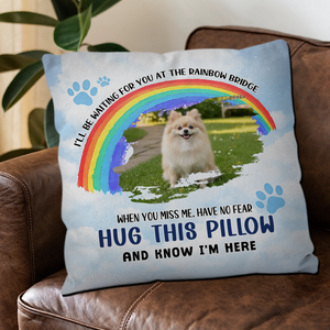 I'll Be Waiting For You At The Rainbow Bridge Pillow | One-Of-A-Kind Dog-Related Gift | 89Prints