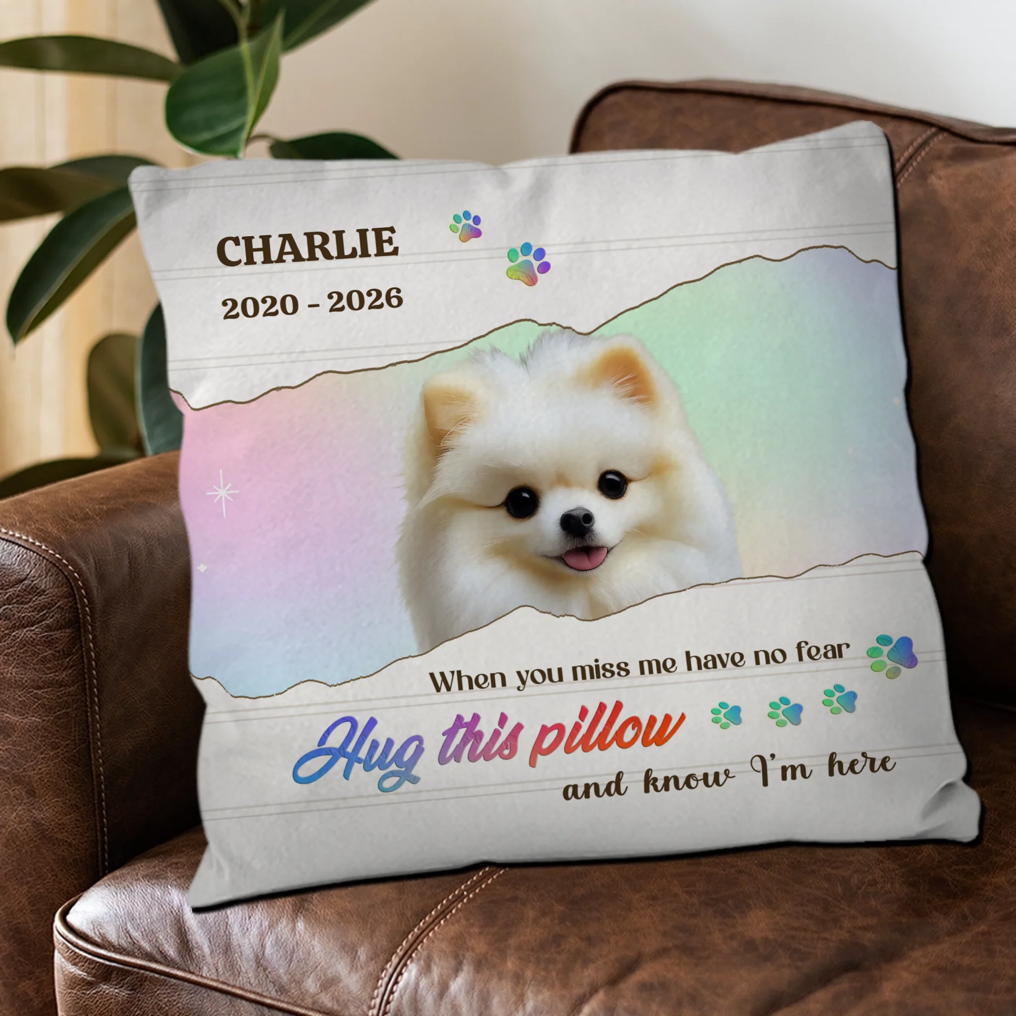 Hug This Pillow And Know I’m Here – Signature Dog Memorial Pillow Gift - 89Prints