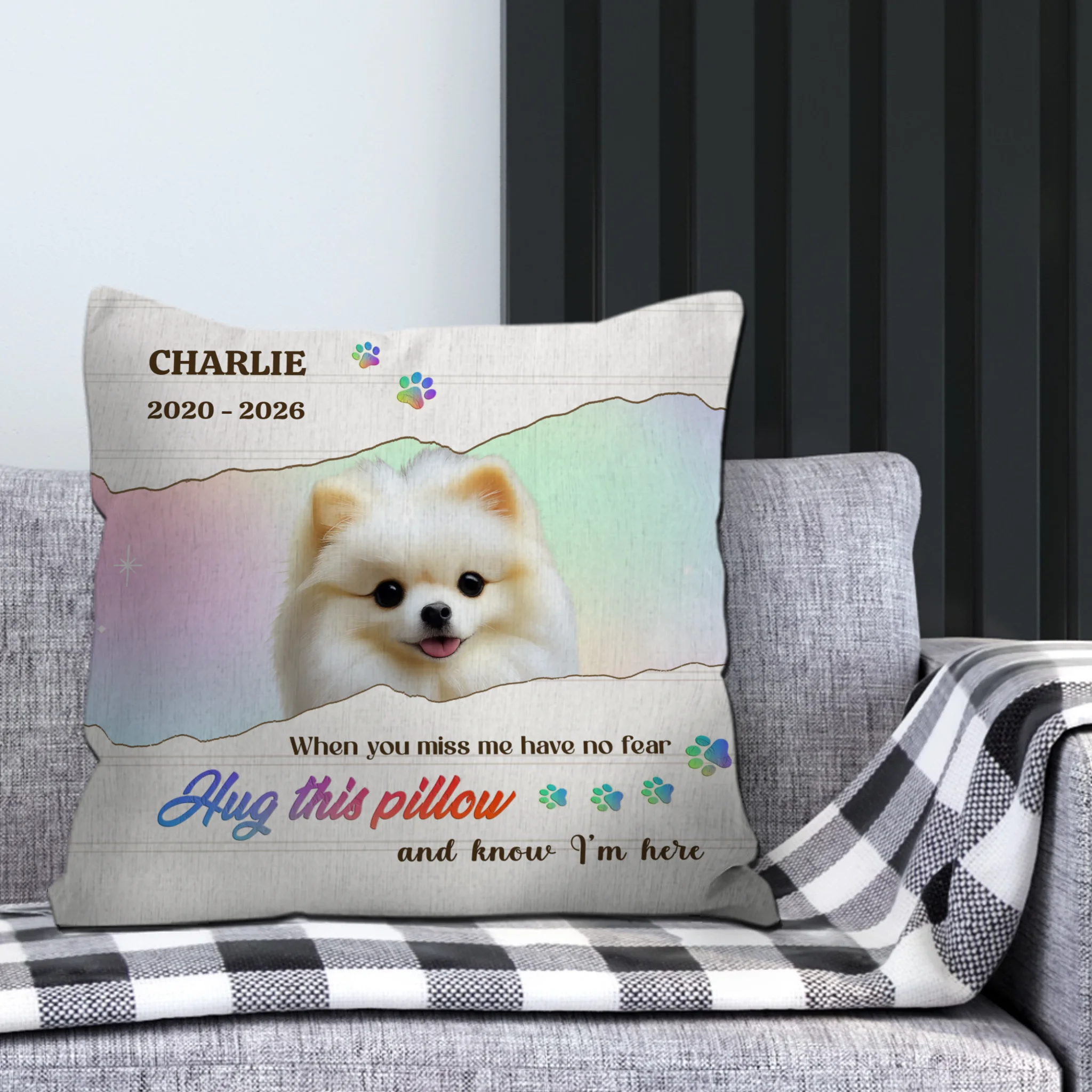 Hug This Pillow And Know I’m Here – Signature Dog Memorial Pillow Gift - 89Prints