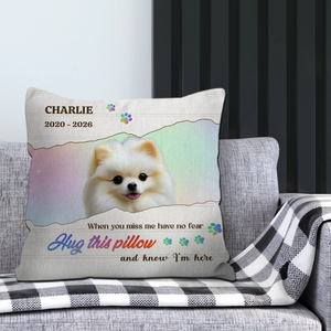 Hug This Pillow And Know I’m Here – Signature Dog Memorial Pillow Gift - 89Prints