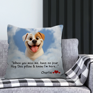 Cloud Heart Style Dog Pillow – Custom Dog Illustration & Name, Special Gift for Dog Lovers - 89Prints