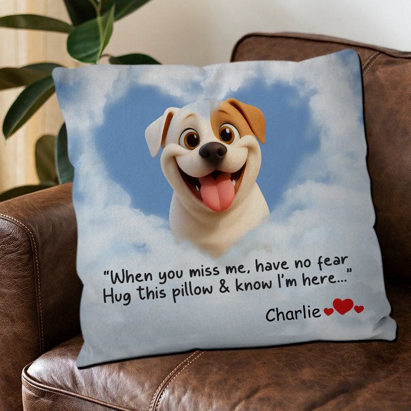 Cloud Heart Style Dog Pillow – Custom Dog Illustration & Name, Special Gift for Dog Lovers - 89Prints
