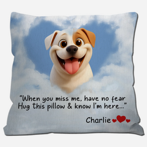 Cloud Heart Style Dog Pillow – Custom Dog Illustration & Name, Special Gift for Dog Lovers - 89Prints