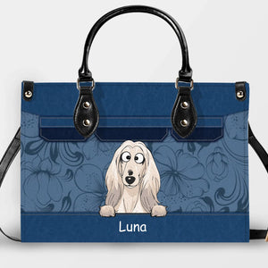 Floral Pattern Dogs Line-Up Handbag – Personalized Dog Art & Name Handbag - 89Prints