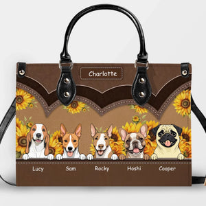 Sunflower Garden Dog Line-Up Handbag – Individualized Dog Art & Name - 89Prints