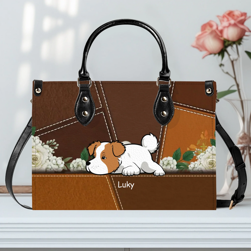 Cozy Resting Dogs Illustration Handbag – Custom Dog Art & Name - 89Prints