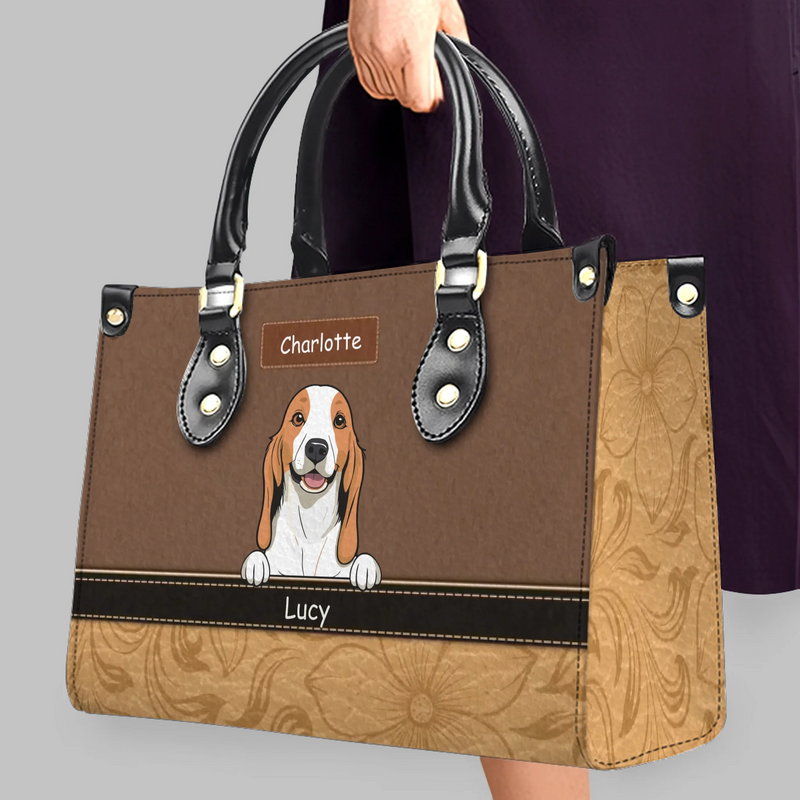 Happy Dogs Peeking Design Handbag – Signature Dog Art & Names - 89Prints