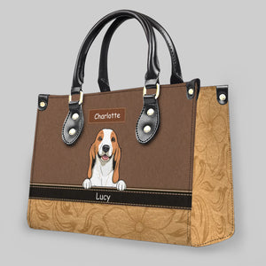 Happy Dogs Peeking Design Handbag – Signature Dog Art & Names - 89Prints