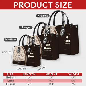 Dog Kisses Fix Everything Quote & Paw Pattern Handbag – Exclusive Dog Art & Names - 89Prints