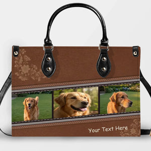 Photo Strip Collage Artwork Handbag – Unique Dog Portrait & Name - 89Prints