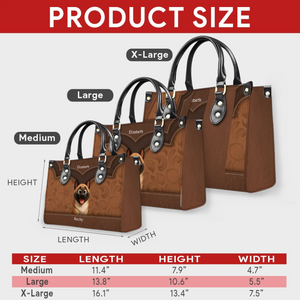 Layered Heart Stitch Artwork Handbag – Personalized Name & Dog Art Gift for Dog Lovers - 89Prints