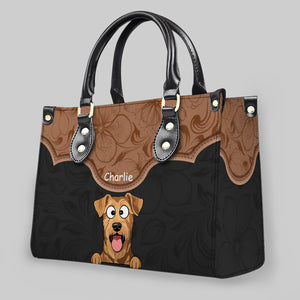 Floral Curved Panel Pet Artwork Handbag – Custom Dog Art & Name Gift for Dog Lovers - 89prints