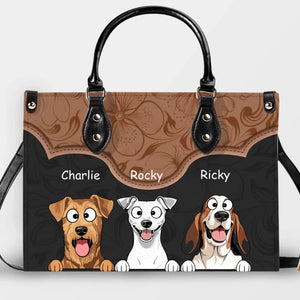 Floral Curved Panel Pet Artwork Handbag – Custom Dog Art & Name Gift for Dog Lovers - 89prints