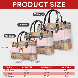 Marble Texture & Crystal Trim Pet Artwork Handbag – Custom Dog Art & Name Gift for Dog Owners - 89Prints