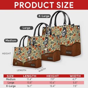 Decorative Floral Zip Accent Handbag – Signature Dog Art & Name for Dog Lovers - 89Prints