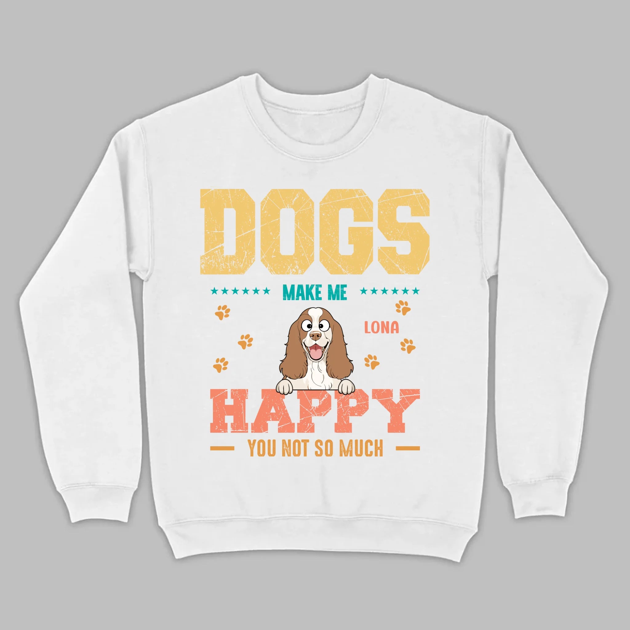 Custom “Dog Make Me Happy” American Cocker Spaniel Basic Tee – 89Prints