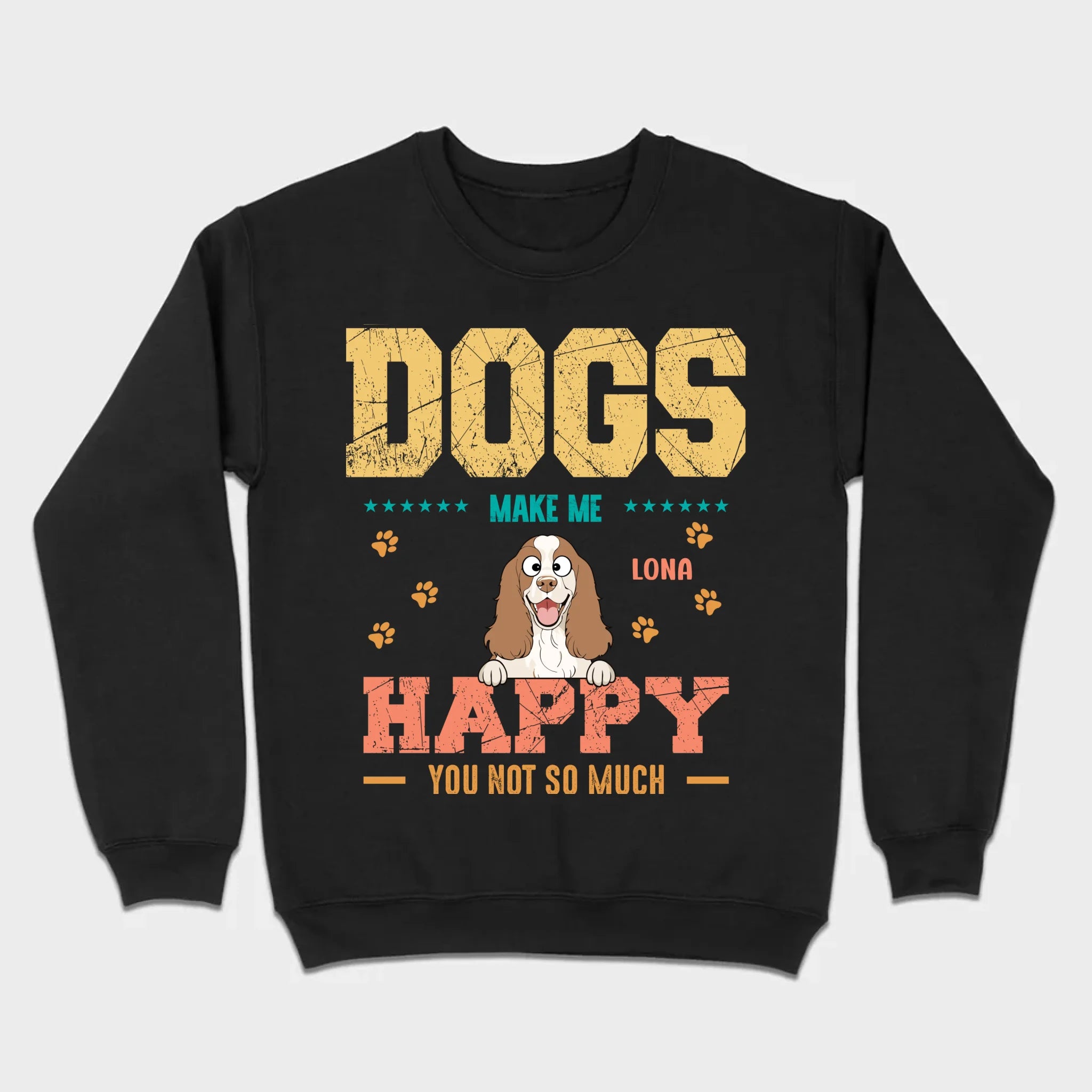Custom “Dog Make Me Happy” American Cocker Spaniel Basic Tee – 89Prints