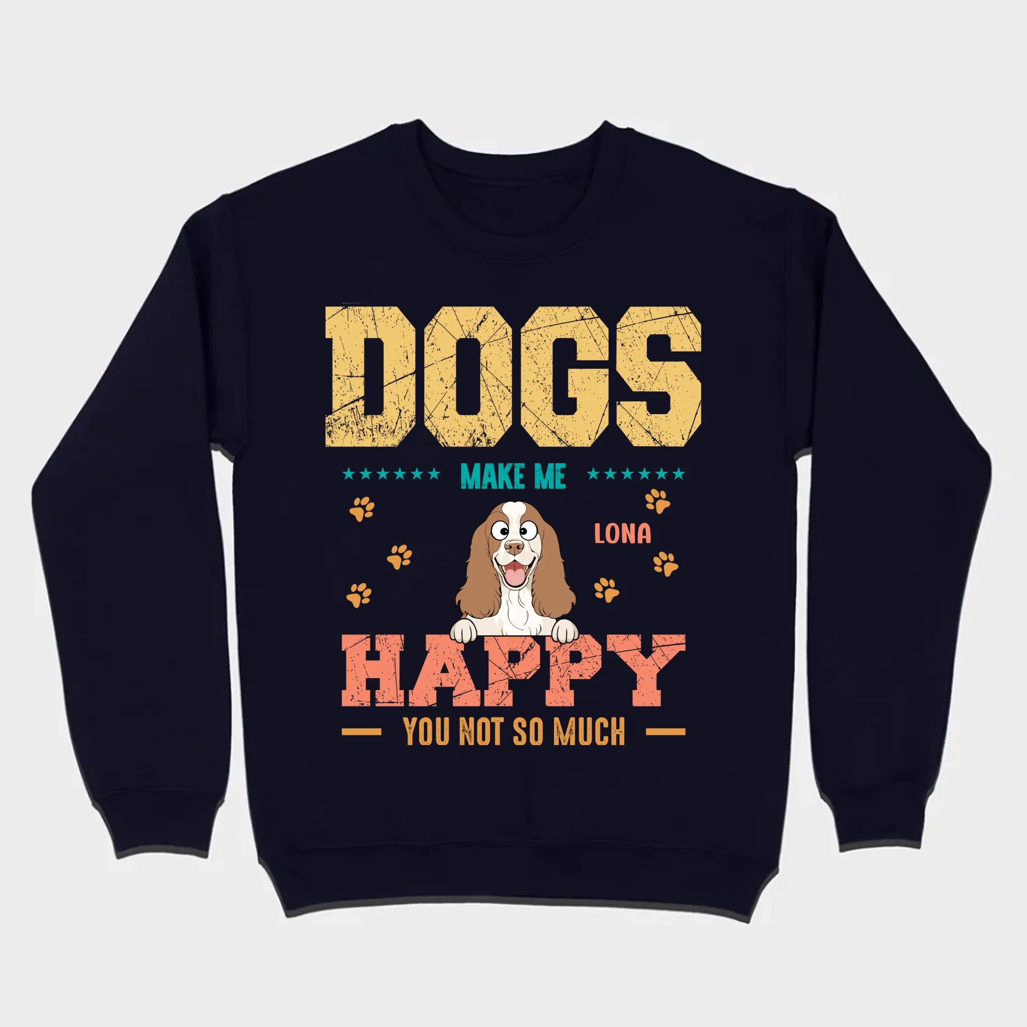 Custom “Dog Make Me Happy” American Cocker Spaniel Basic Tee – 89Prints