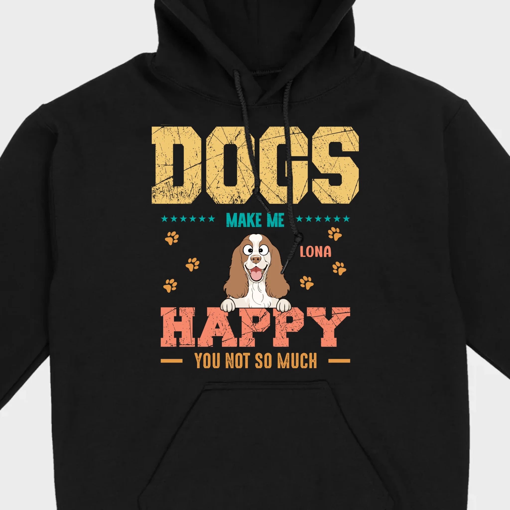 Custom “Dog Make Me Happy” American Cocker Spaniel Basic Tee – 89Prints