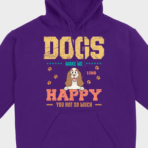 Custom “Dog Make Me Happy” American Cocker Spaniel Basic Tee – 89Prints