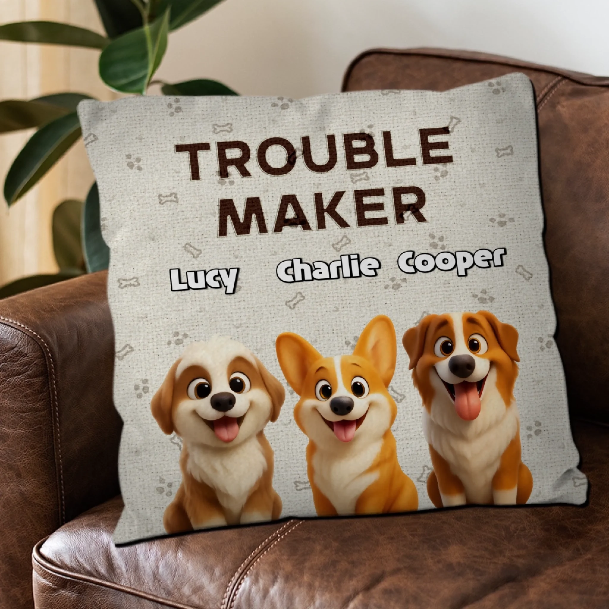 Trouble Maker Dog Pillow – Special Personalized Gift For Dog Lovers – 89Prints