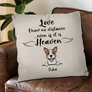 Love Knows No Distance... Even If It Is Heaven Pillow – Personalized Dog-Themed Gift – 89Prints