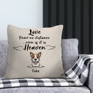 Love Knows No Distance... Even If It Is Heaven Pillow – Personalized Dog-Themed Gift – 89Prints