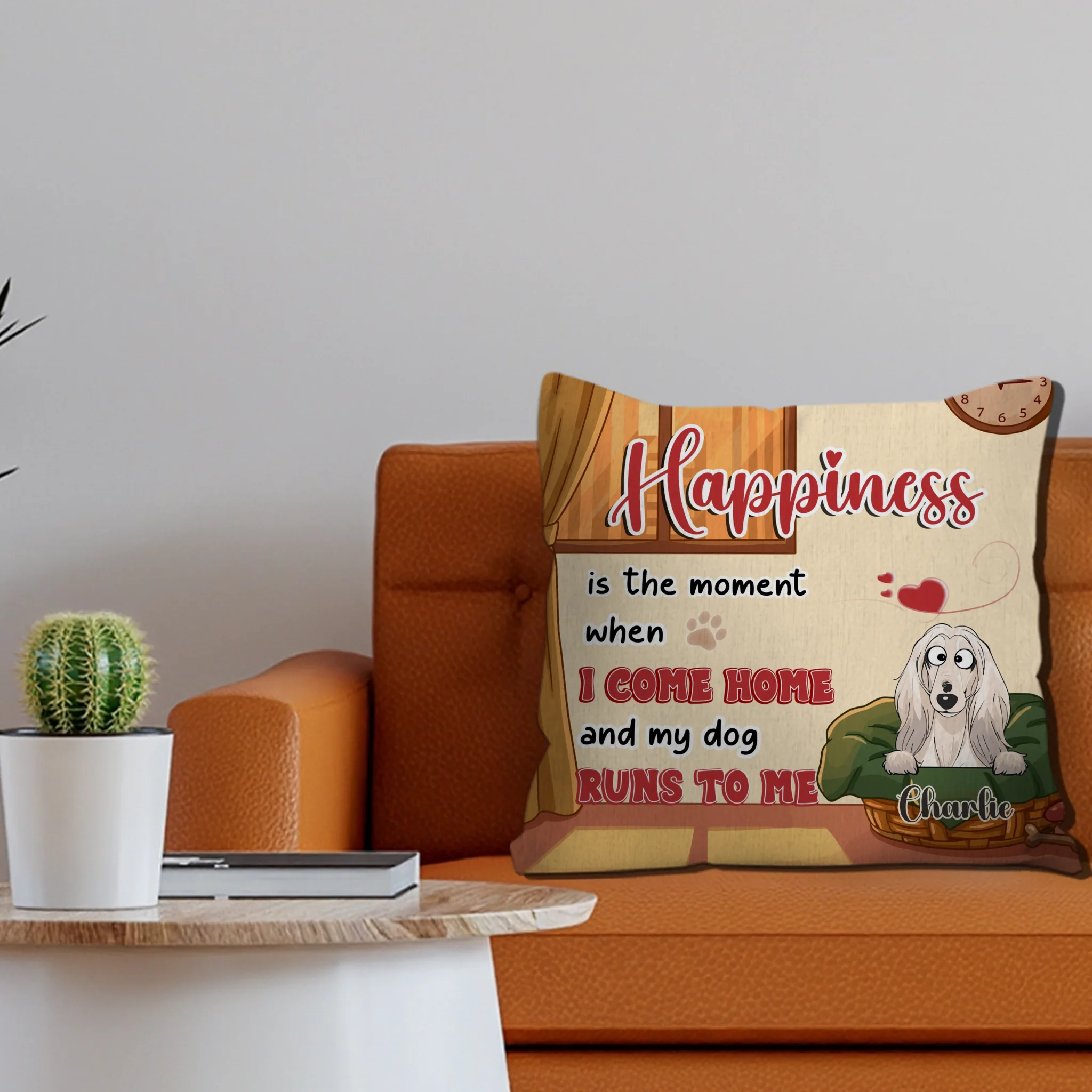 Individualized Happiness Is The Moment When I Come Home And My Dog Runs To Me Pillow – 89Prints