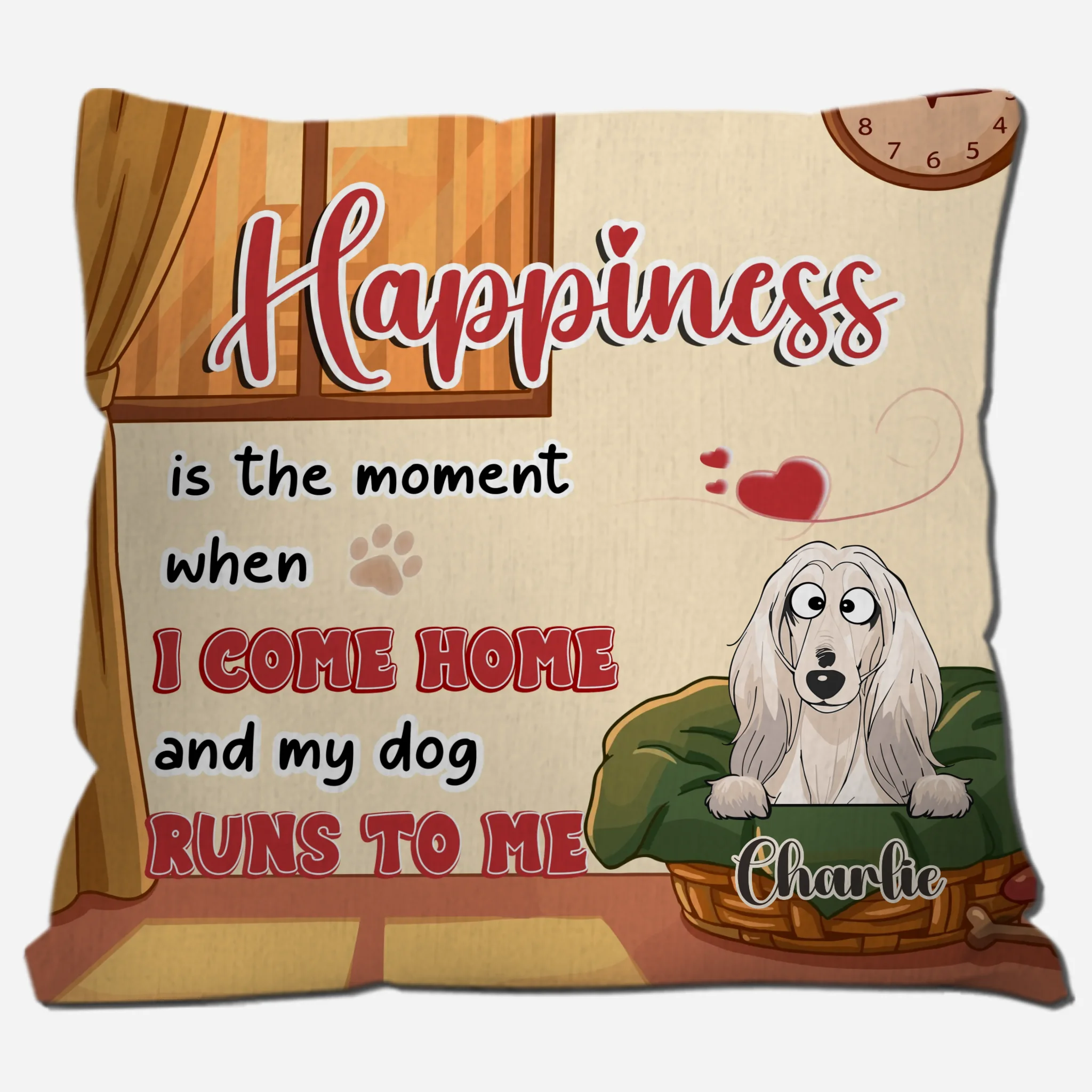 Individualized Happiness Is The Moment When I Come Home And My Dog Runs To Me Pillow – 89Prints