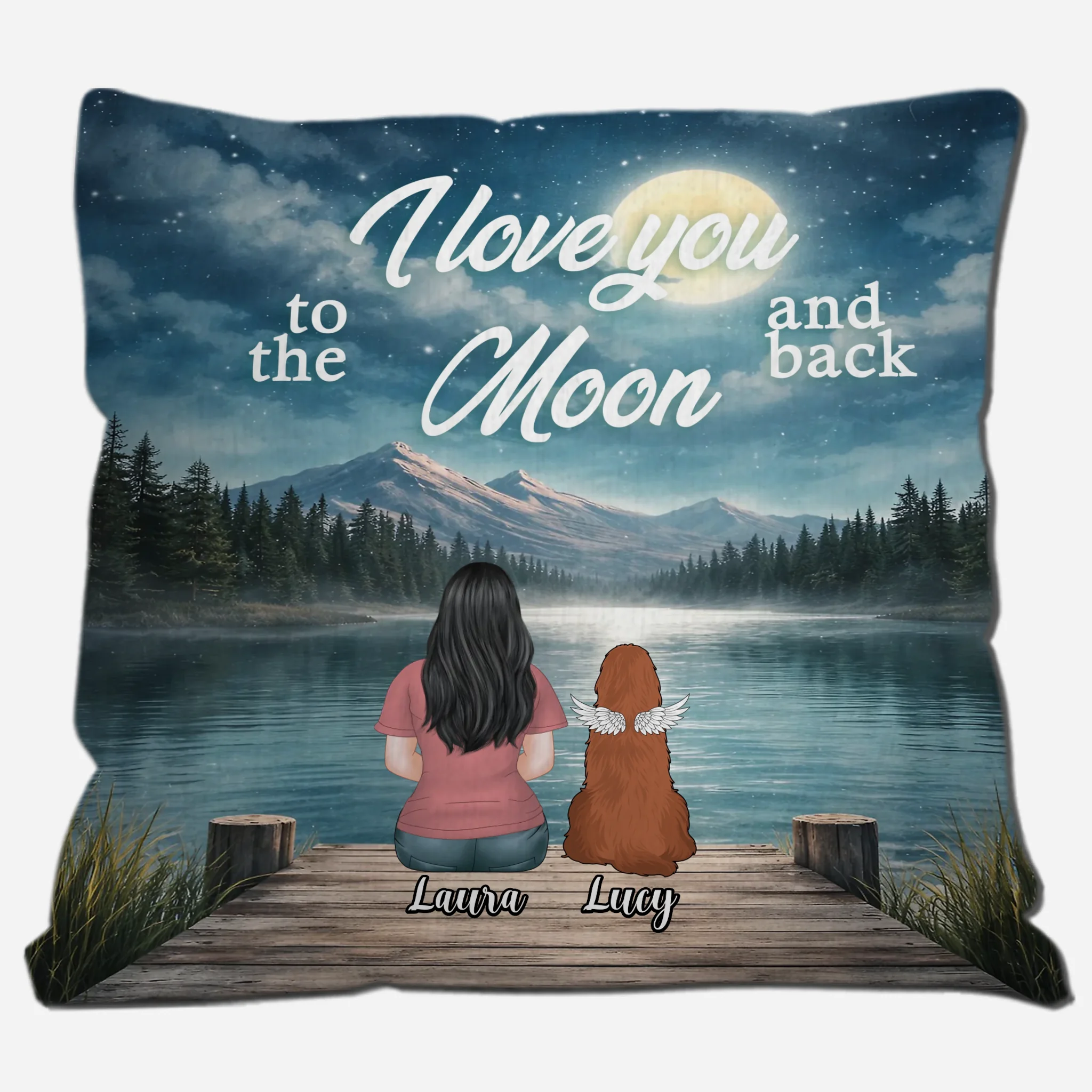 I Love You To The Moon And Back Pillow – Meaningful Dog Lovers Gift – 89Prints