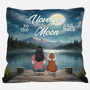 I Love You To The Moon And Back Pillow – Meaningful Dog Lovers Gift – 89Prints