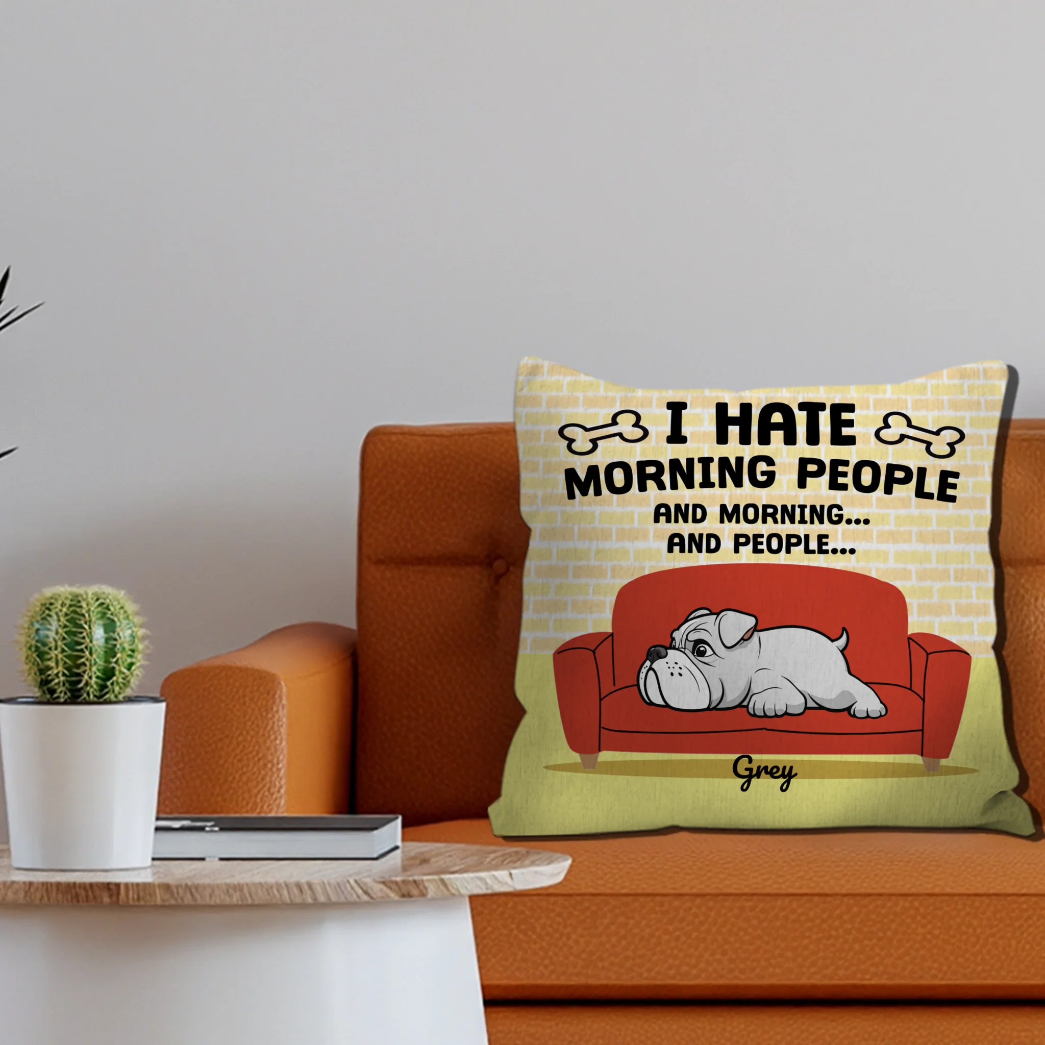 I Hate Morning People, And Mornings, And People Pillow – Heartfelt Gift For Dog Owners – 89Prints