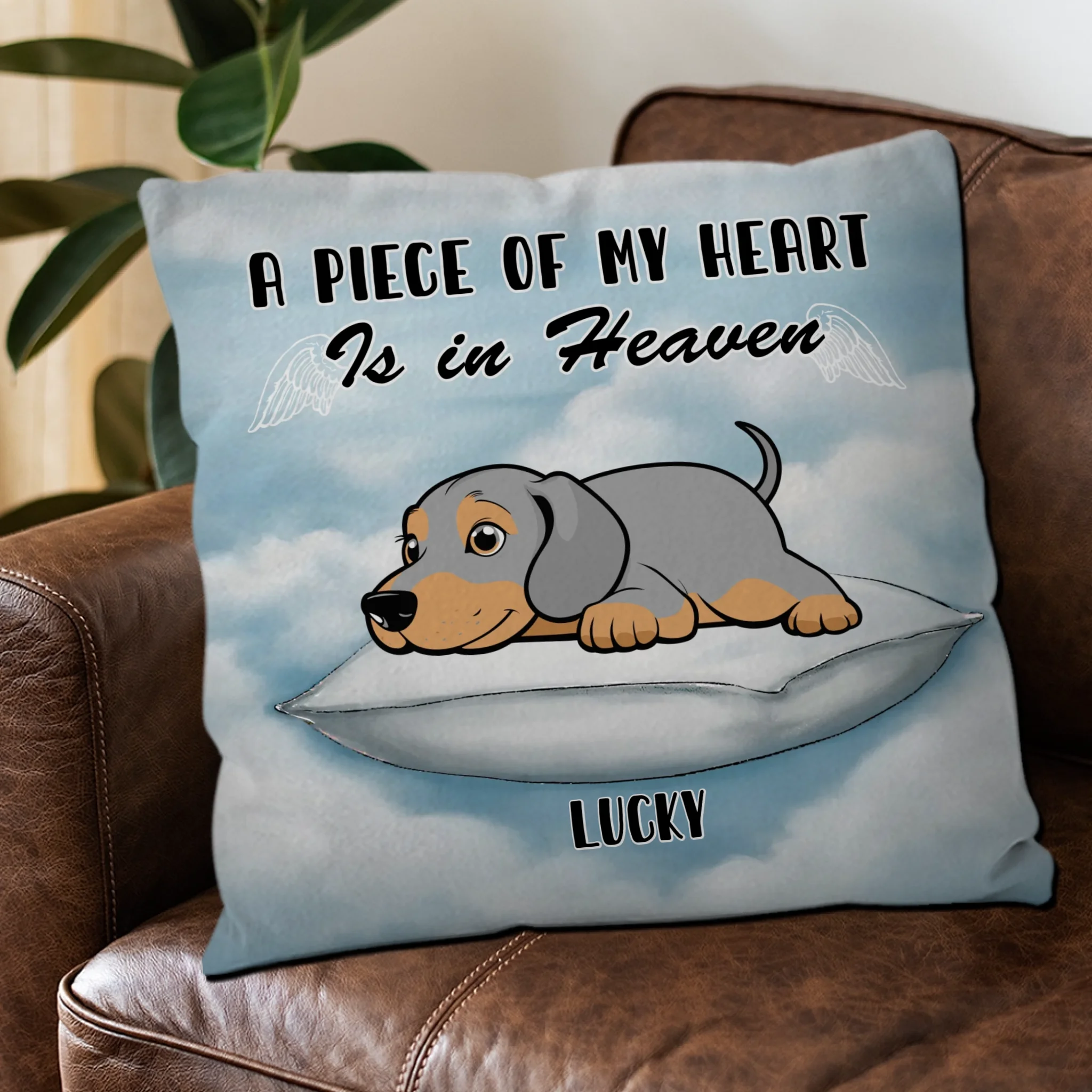 A Piece Of My Heart Is In Heaven Pillow – Touching Custom Dog Gift For Owners – 89Prints