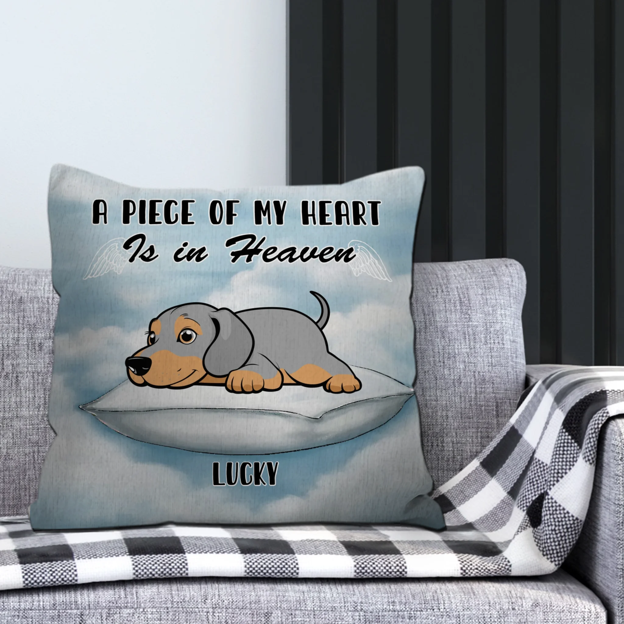 A Piece Of My Heart Is In Heaven Pillow – Touching Custom Dog Gift For Owners – 89Prints