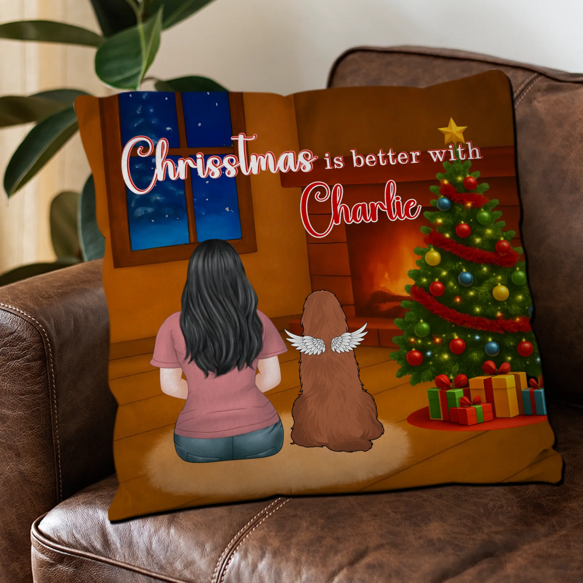 Christmas Is Better With Charlie Pillow – Bespoke Christmas Gift For Dog Lovers – 89Prints