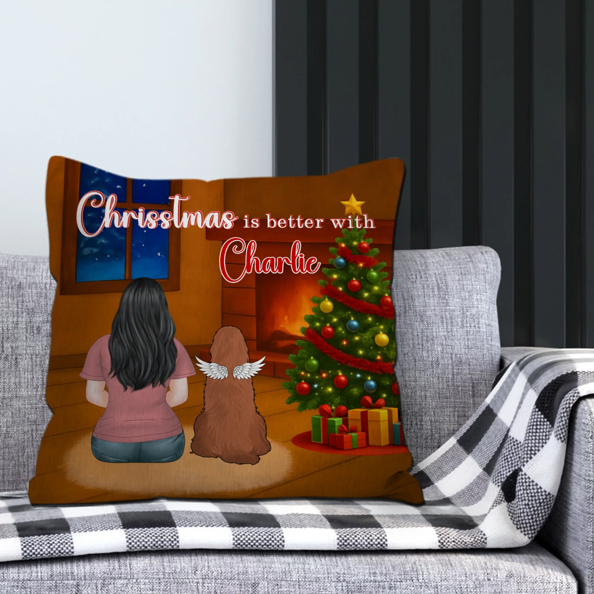 Christmas Is Better With Charlie Pillow – Bespoke Christmas Gift For Dog Lovers – 89Prints