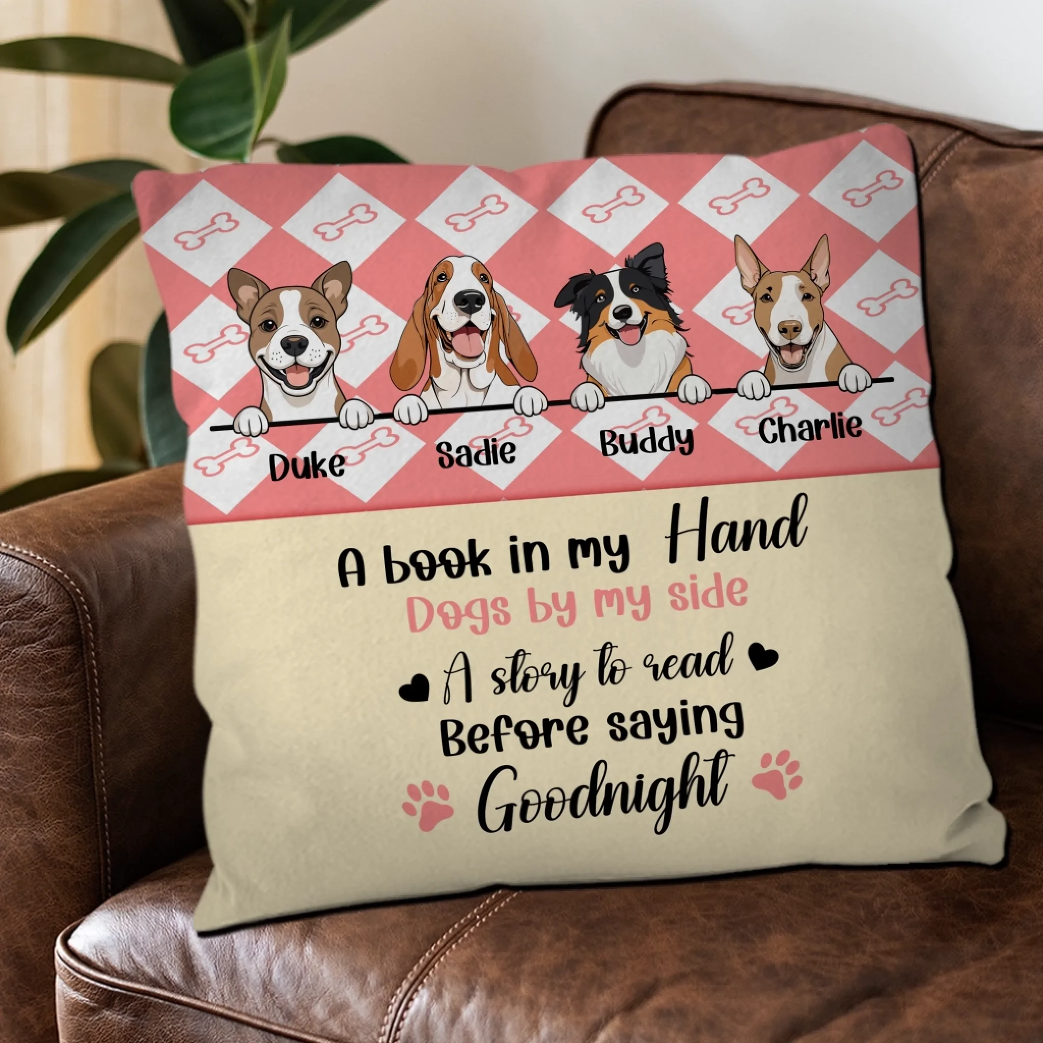 A Book In My Hand, Dogs By My Side Pillow – Cherished Gift For Dog Owners – 89Prints