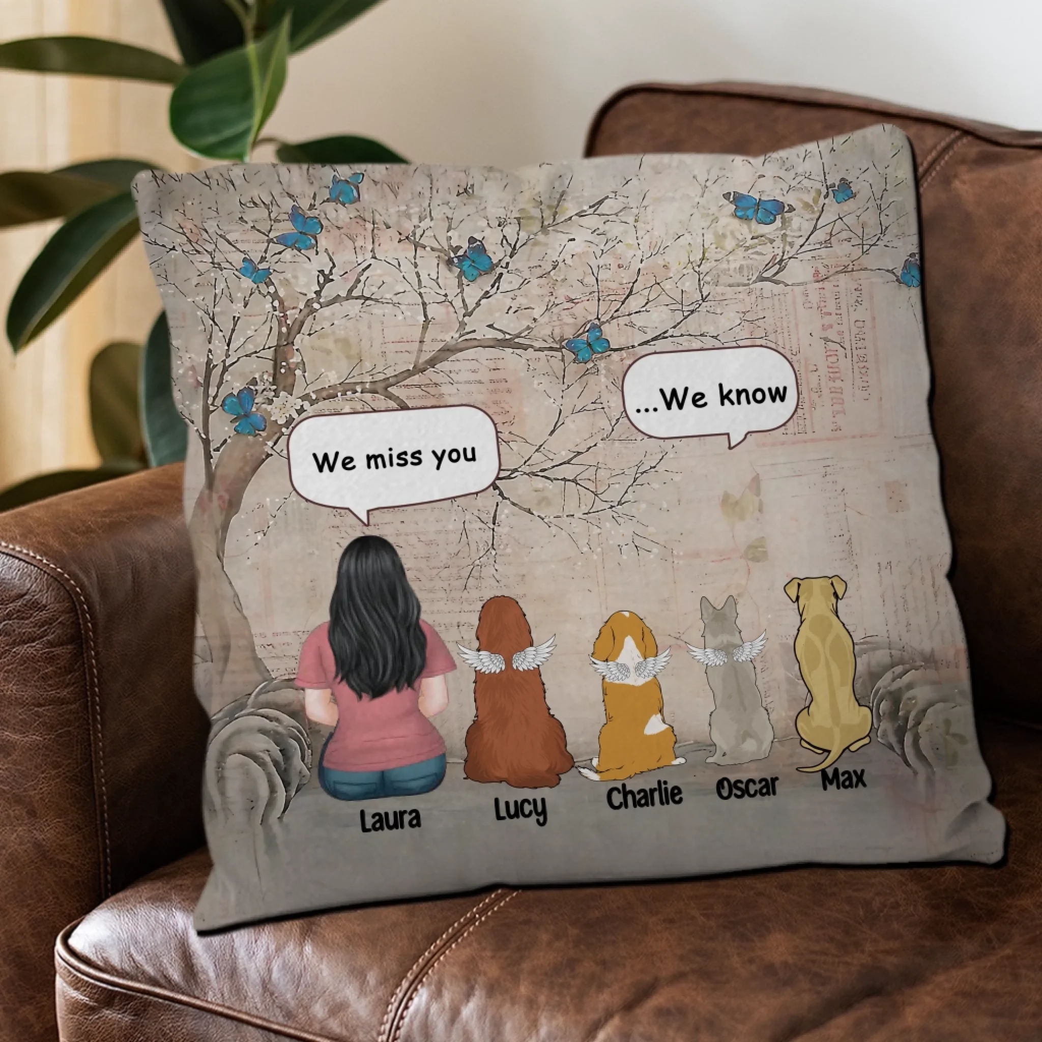 I Miss You, I Know Pillow – Personalized Gift For Dog Parents – 89Prints