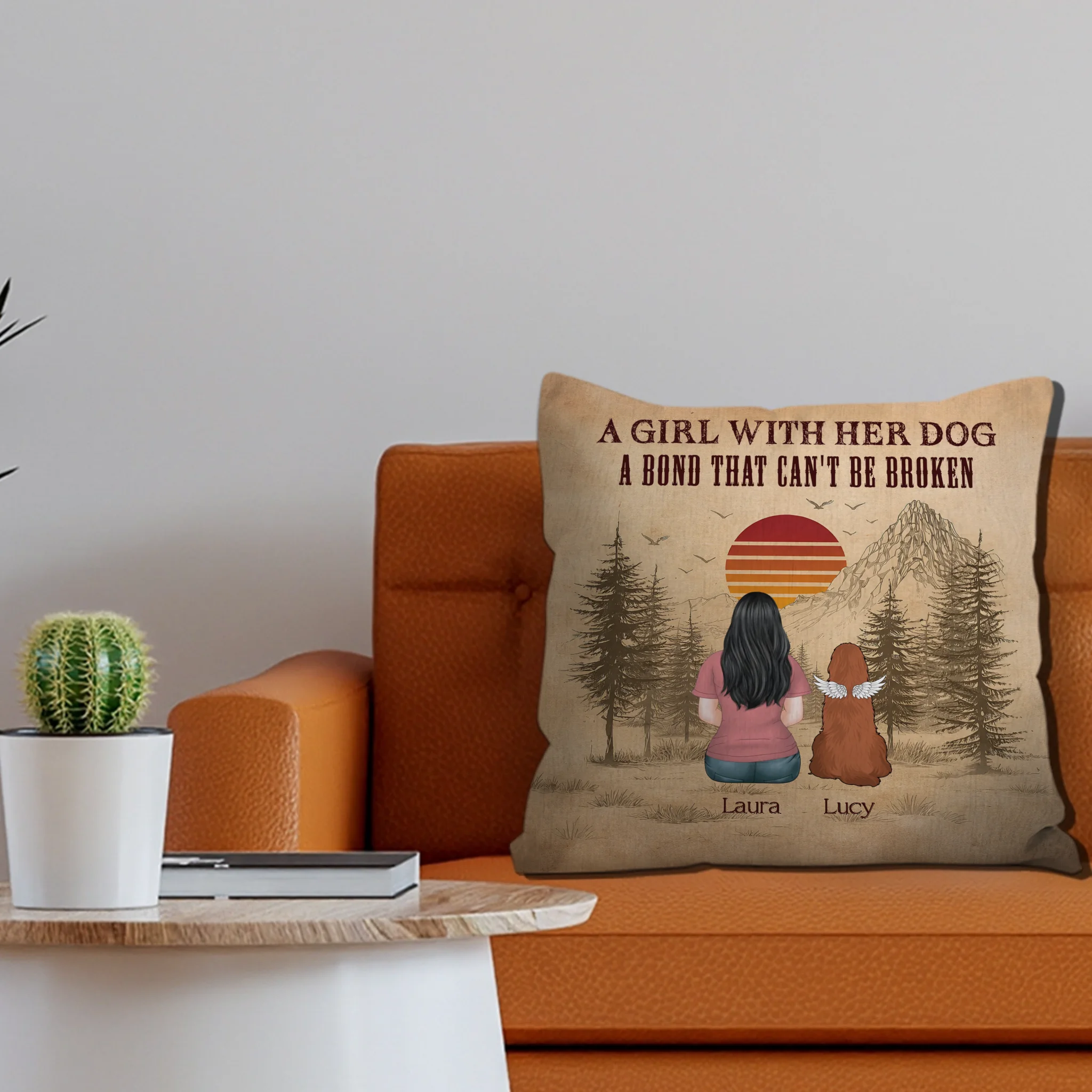 A Girl With Her Dogs, A Bond That Can’t Be Broken Pillow – Individualized Dog-Themed Gift – 89Prints