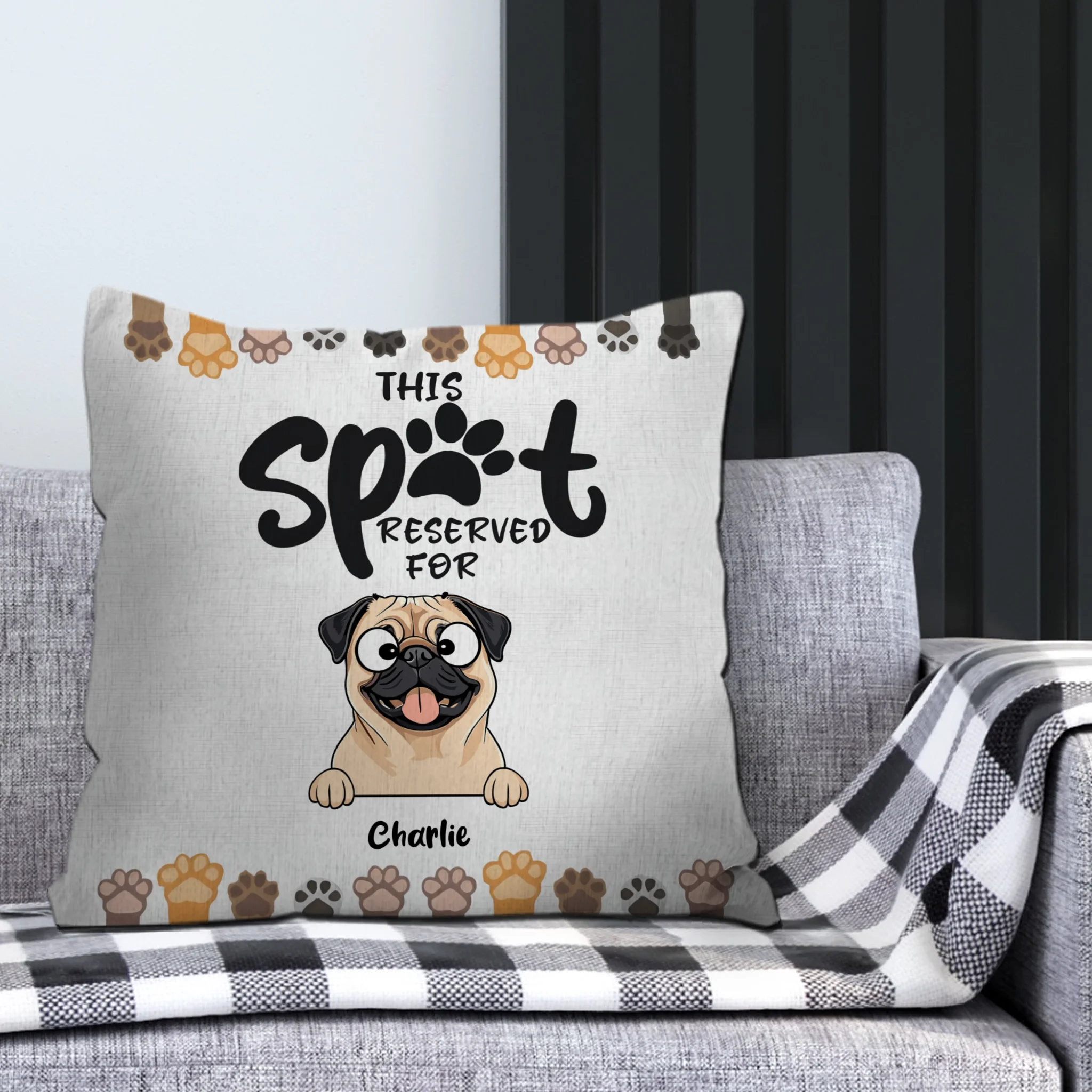This Spot Reserved For… Pillow – Heartfelt Gift For Dog Lovers – 89Prints