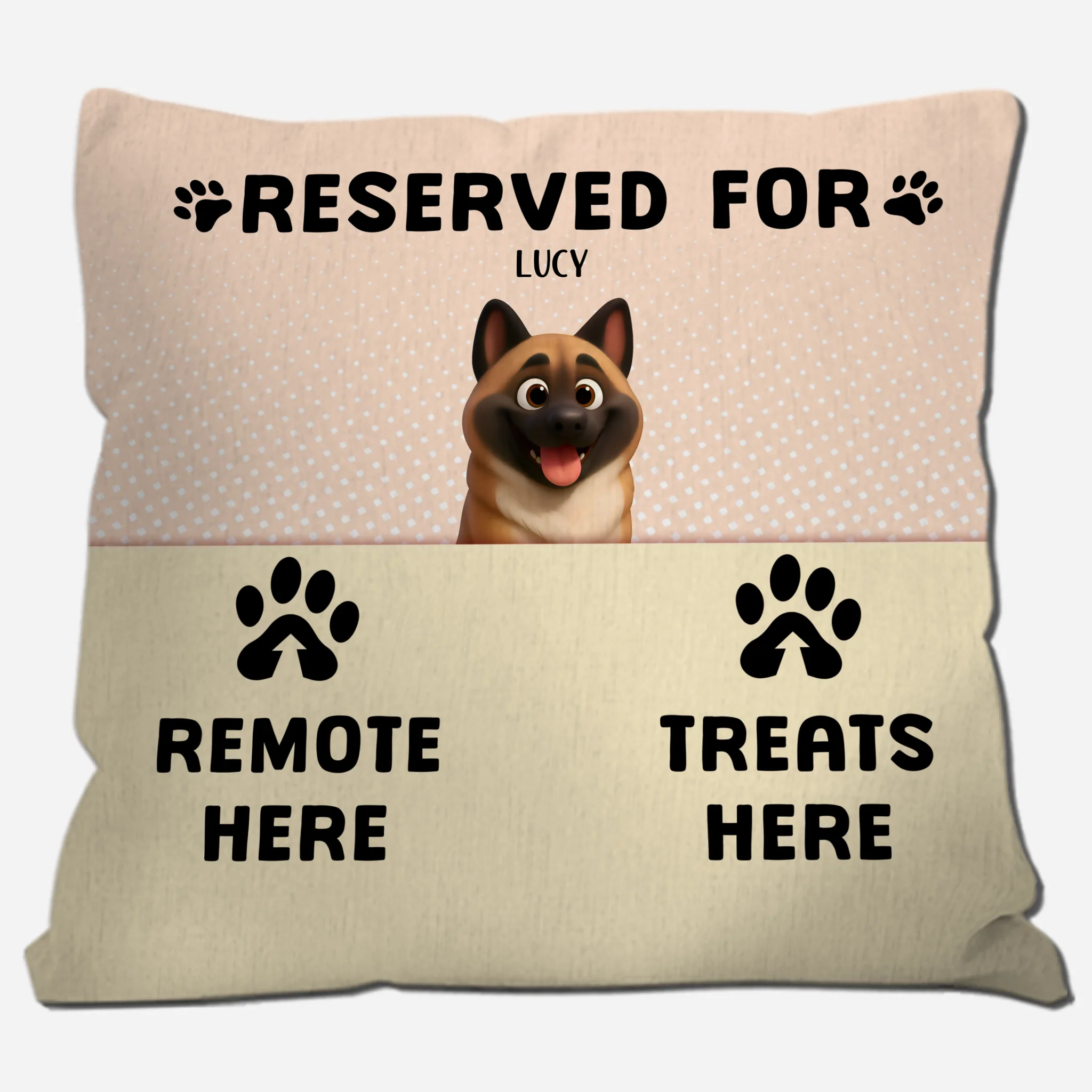 Reserved For – Remote Here, Treats Here Pillow – Meaningful Dog Owner Gift – 89Prints