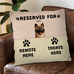 Reserved For – Remote Here, Treats Here Pillow – Meaningful Dog Owner Gift – 89Prints