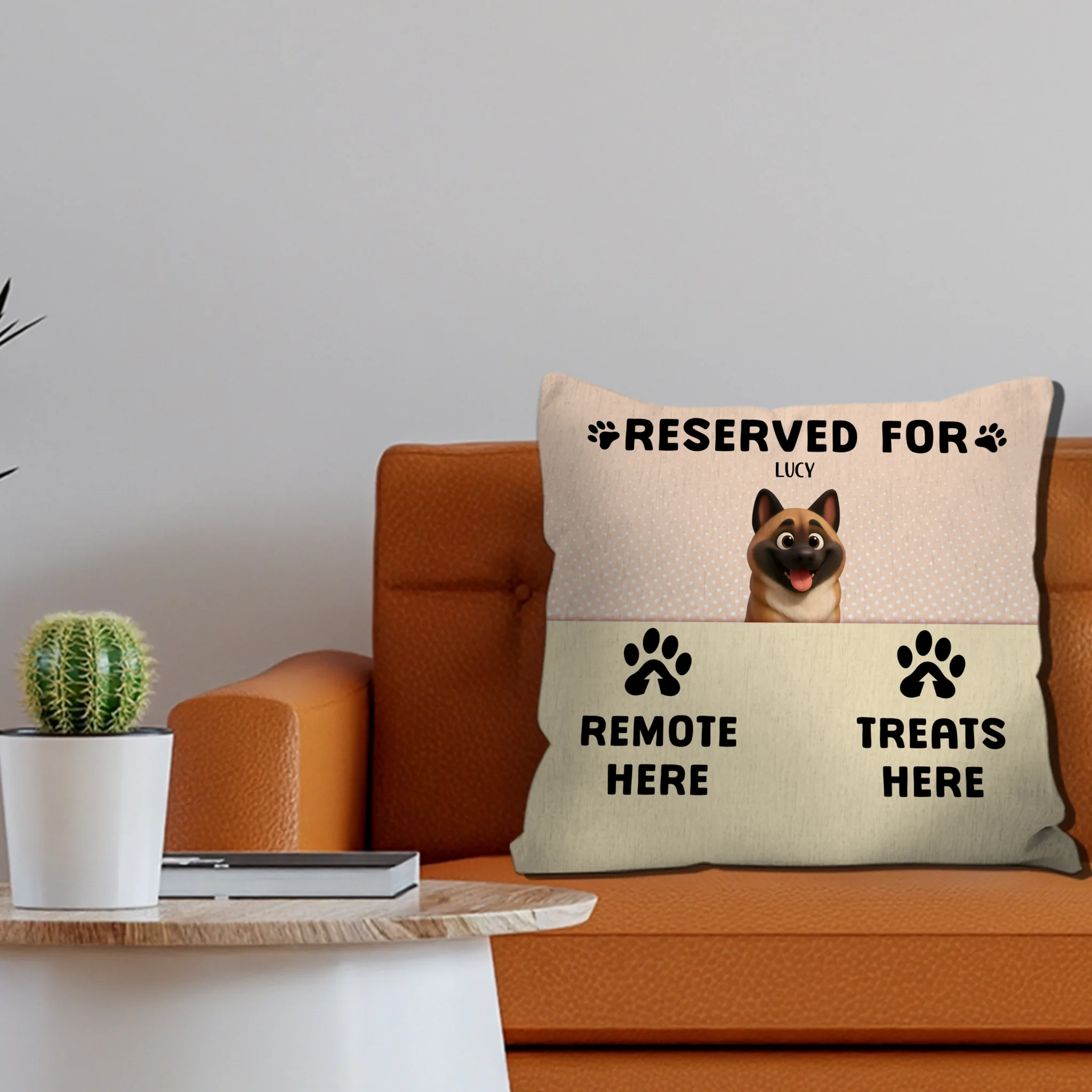 Reserved For – Remote Here, Treats Here Pillow – Meaningful Dog Owner Gift – 89Prints