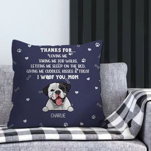 Thanks For Loving Me Pillow – Thoughtful Perfect Gift For Dog Owners – 89Prints